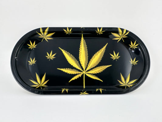 GOLD CBD LEAF ROLLING TRAY